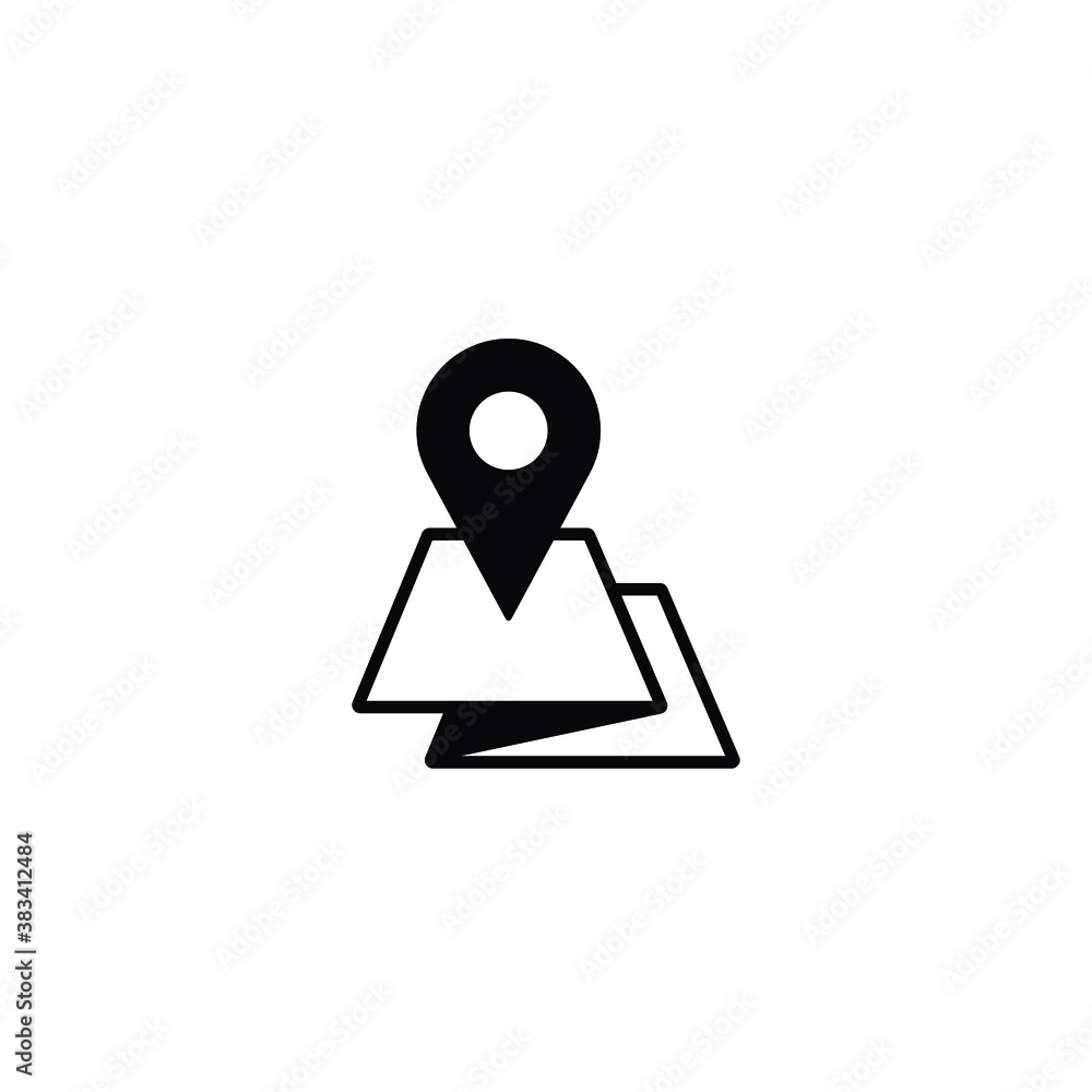 Map icon vector isolated on white, logo sign and symbol. Map icon vector isolated on white, logo sign and symbol.
