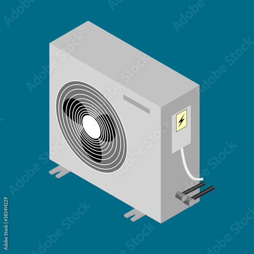 outdoor air conditioner work 3d