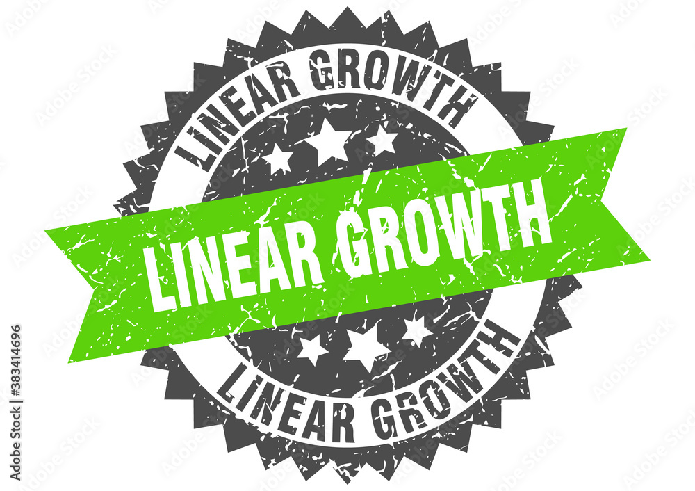 Obraz premium linear growth stamp. grunge round sign with ribbon