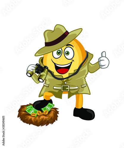nest egg hunter mascot in vector