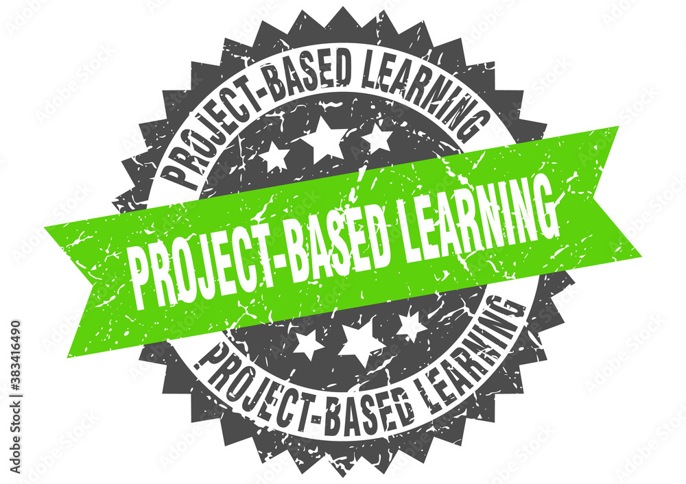 Obraz premium project-based learning stamp. grunge round sign with ribbon