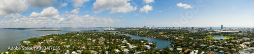 Aerial panorama Sunset Islands Miami Beach FL a residential neighborhood © Felix Mizioznikov