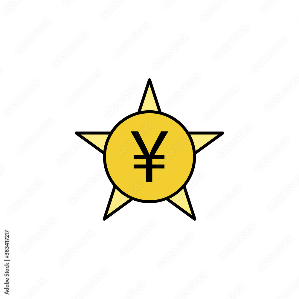 circle, star, yuan colored icon. Element of finance illustration. Signs and symbols colored icon can be used for web, logo, mobile app, UI, UX circle, star, yuan colored icon. Element of finance illustration. Signs and symbols colored icon can be used for web, logo, mobile app, UI, UX