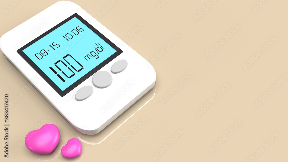 Blood Glucose Meter to test diabetes for medical content 3d rendering. Blood Glucose Meter to test diabetes for medical content 3d rendering.