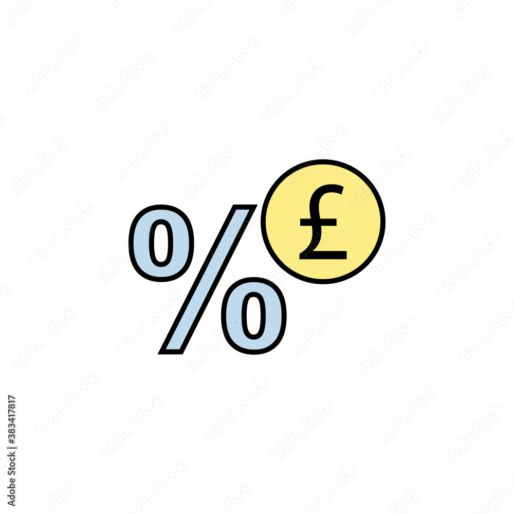 percent, pound colored icon. Element of finance illustration. Signs and symbols colored icon can be used for web, logo, mobile app, UI, UX percent, pound colored icon. Element of finance illustration. Signs and symbols colored icon can be used for web, logo, mobile app, UI, UX