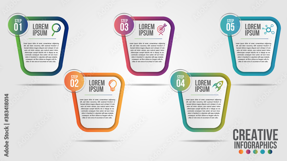 Infographic modern timeline design vector template for business with 5 ...