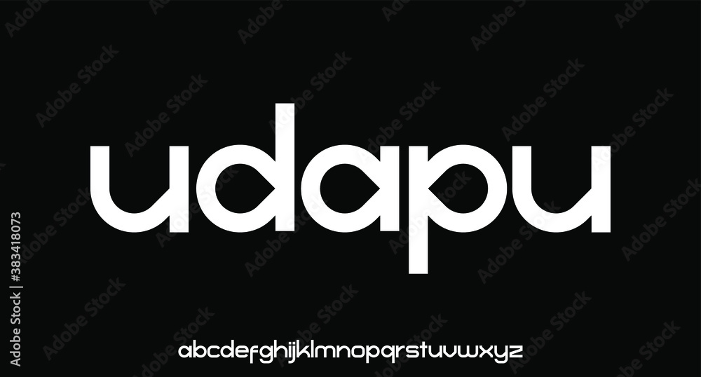 Fototapeta premium modern geometric sans serif futuristic font alphabet vector set 
