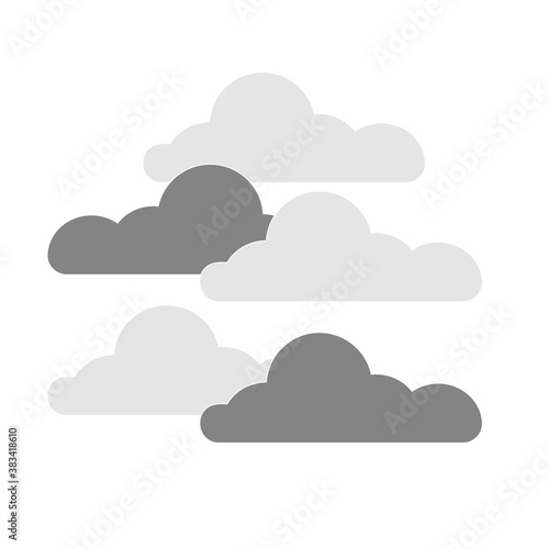 set of flat cloud icons or symbols