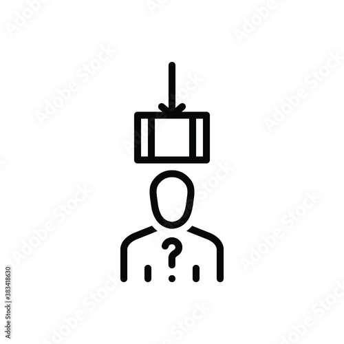 Black line icon for suspect
