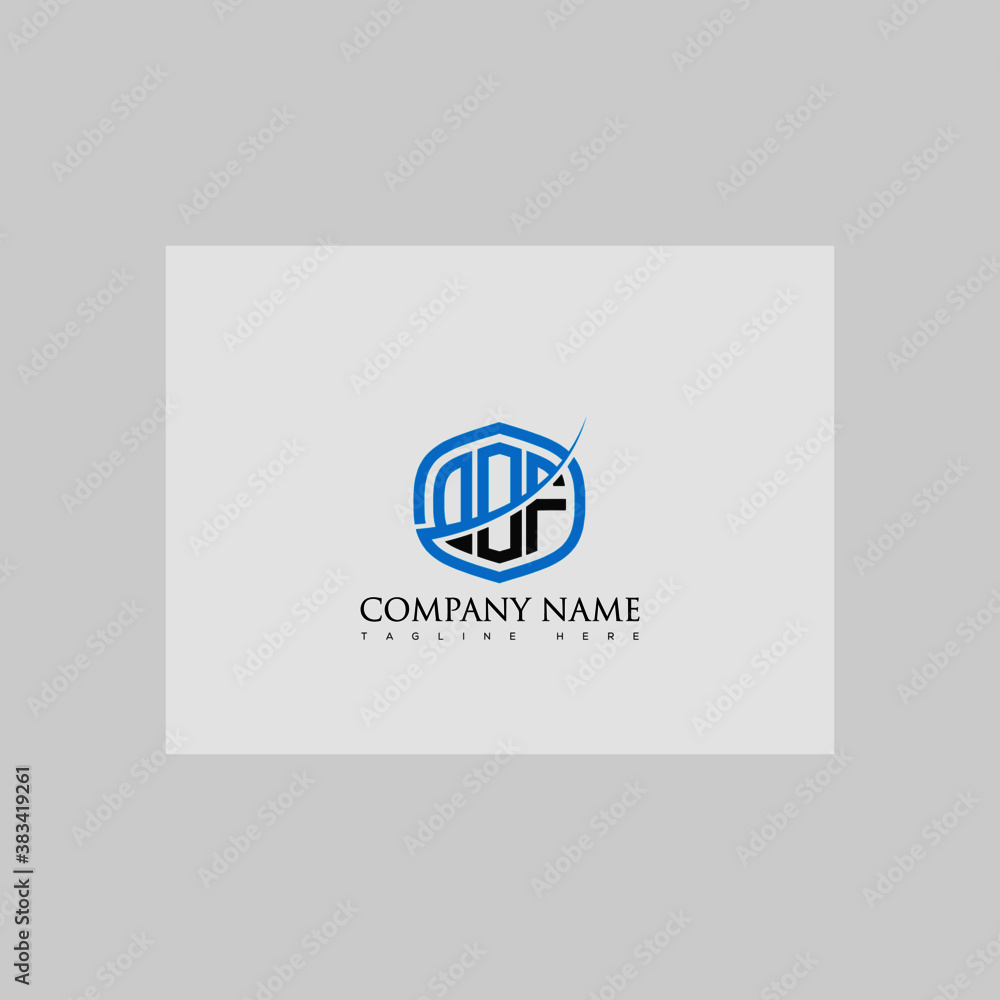 OOF Letter Logo Design Cross Monogram Icon.