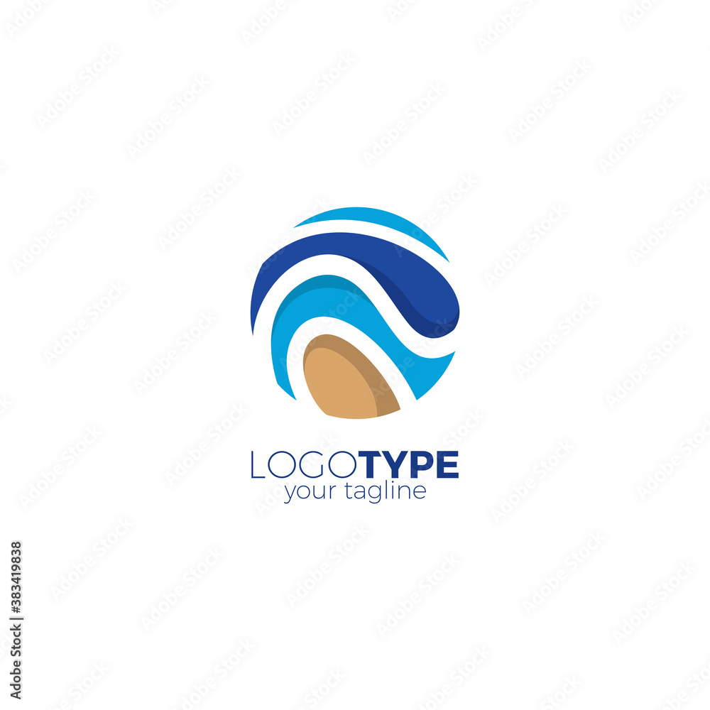 Abstract Wave Logo icon simple design