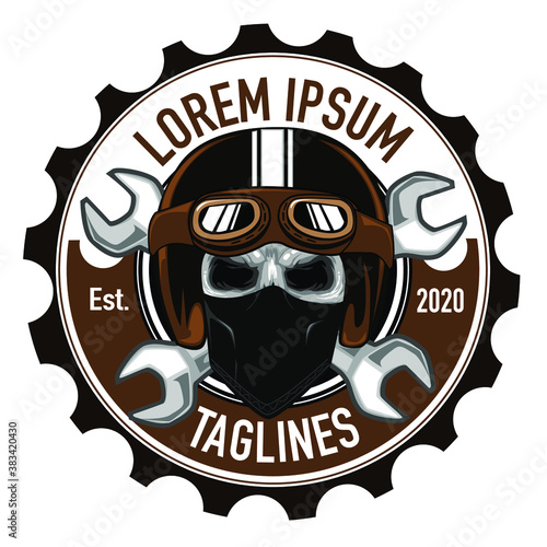 motorsport logo cartoon in vector