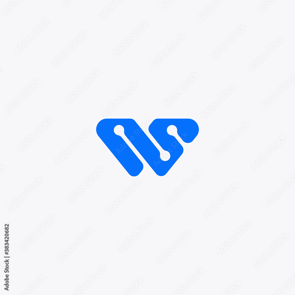 Letter W icon technology symbol logo vector designs Letter W icon technology symbol logo vector designs