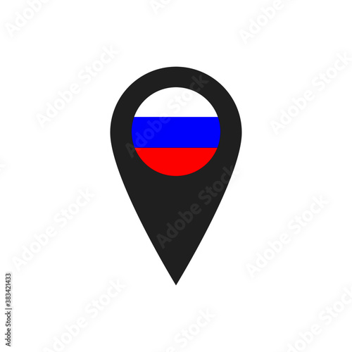 Free Download Location pin and russia flag on white background - GFXLoad