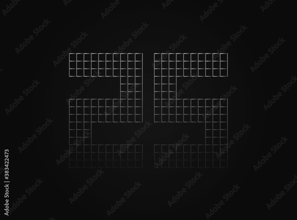 25 vector number made of metal chain link fence. For logo, brand label, design elements, application and more. 25 vector number made of metal chain link fence. For logo, brand label, design elements, application and more.