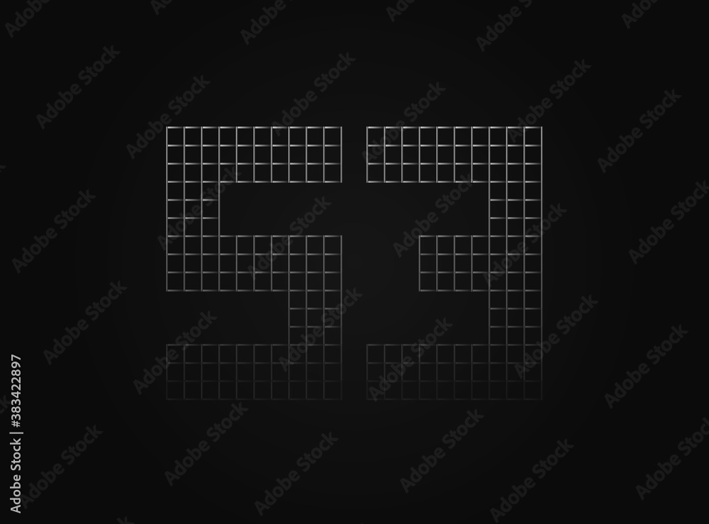 53 vector number made of metal chain link fence. For logo, brand label, design elements, application and more. 53 vector number made of metal chain link fence. For logo, brand label, design elements, application and more.