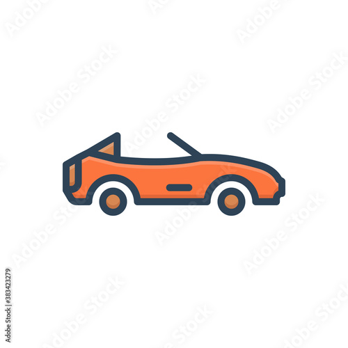Color illustration icon for cabriolet