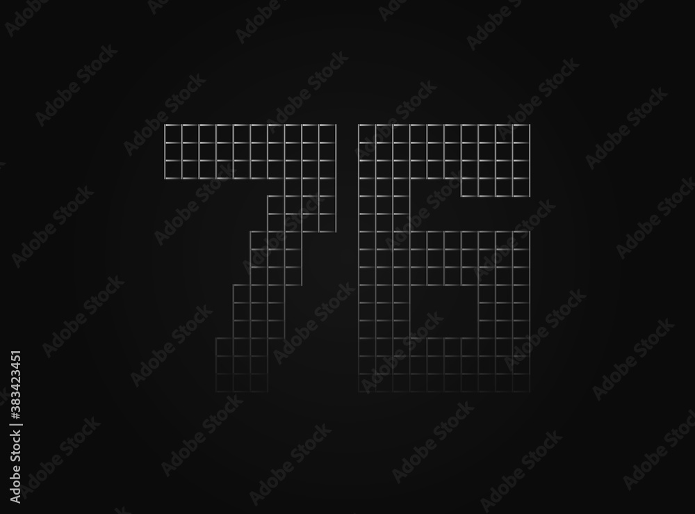 76 vector number made of metal chain link fence. For logo, brand label, design elements, application and more. 76 vector number made of metal chain link fence. For logo, brand label, design elements, application and more.