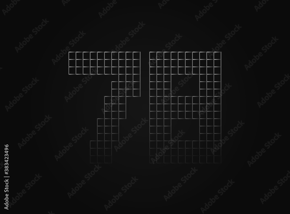 78 vector number made of metal chain link fence. For logo, brand label, design elements, application and more.
