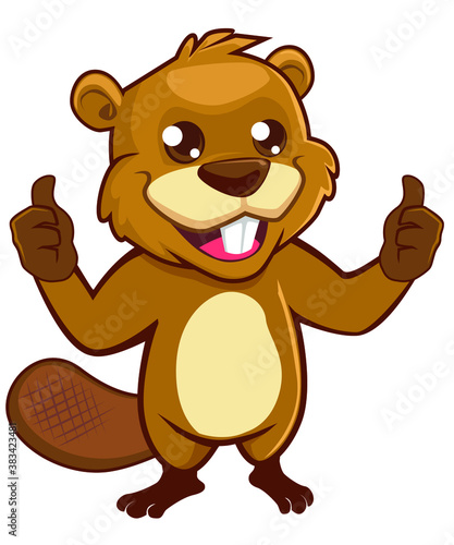 beaver mascot cartoon in vector