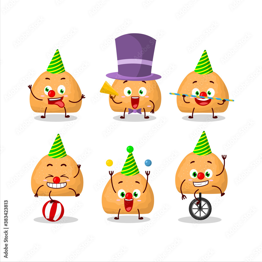 Cartoon character of sweet cookies with various circus shows