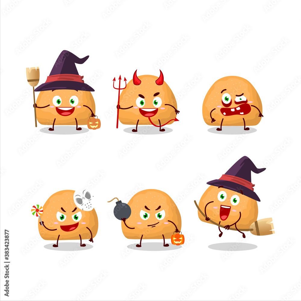 Halloween expression emoticons with cartoon character of sweet cookies Halloween expression emoticons with cartoon character of sweet cookies