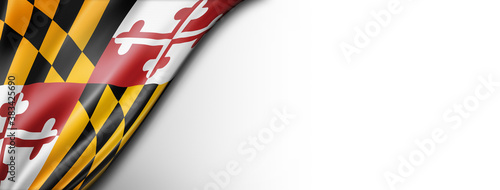 фотографія Maryland flag on white wall banner, USA