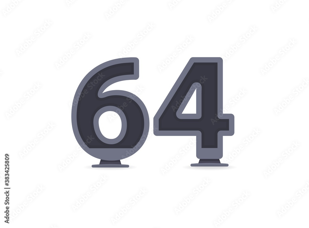 64 vector number design. For logo, brand label, design elements, corporate identity, application etc. İsolated vector illustration 64 vector number design. For logo, brand label, design elements, corporate identity, application etc. İsolated vector illustration