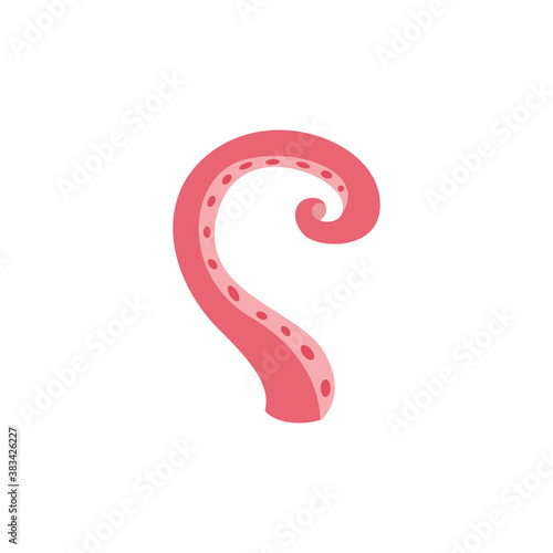 Wallpaper Mural Bizarrely curved octopus limb tentacle, flat vector illustration isolated. Torontodigital.ca