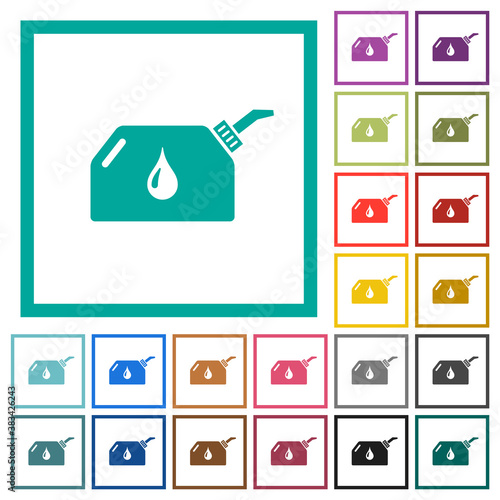 Oiler flat color icons with quadrant frames
