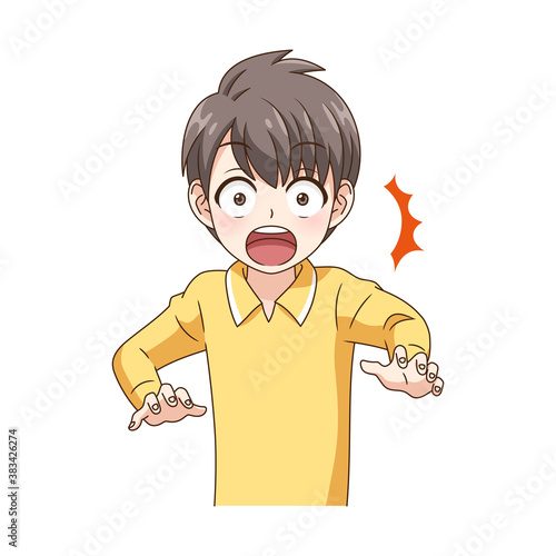 びっくり驚く男の子