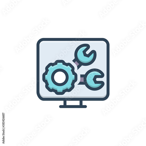 Color illustration icon for settings