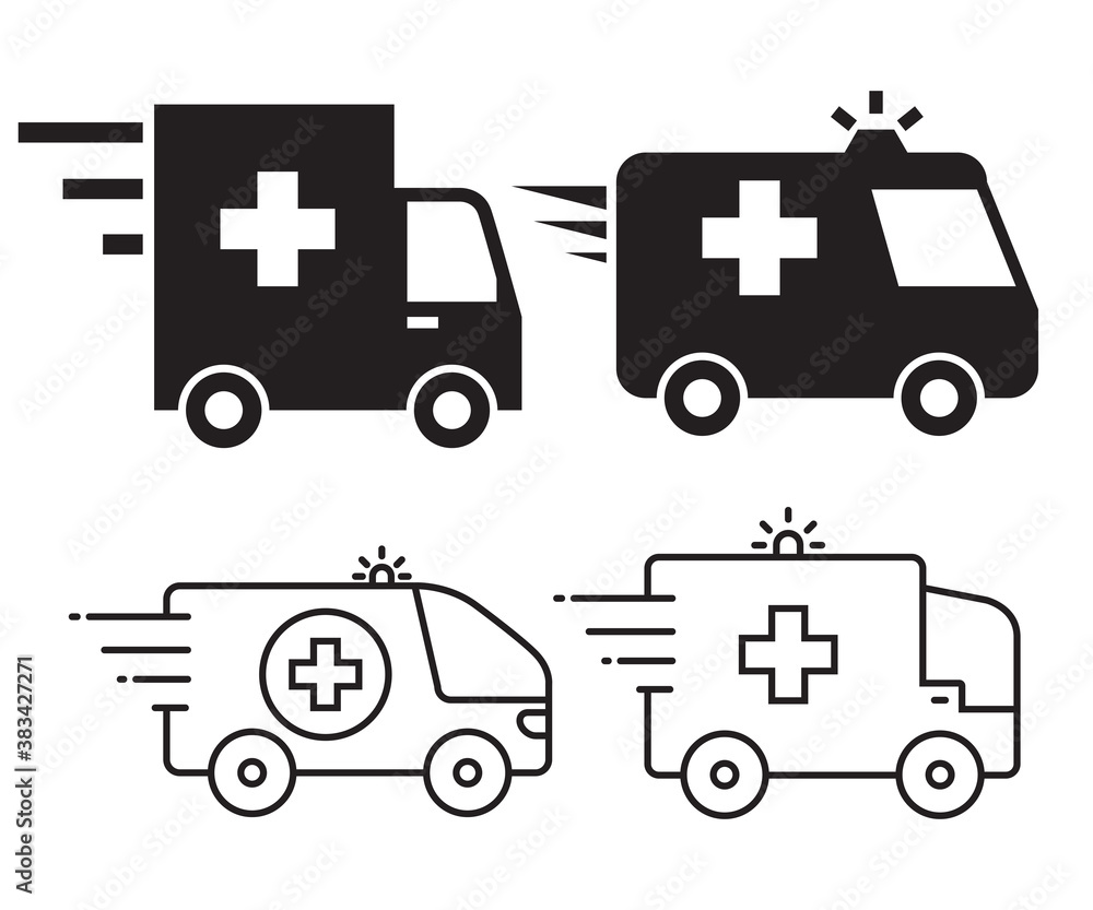ambulance icons vector illustration set ambulance icons vector illustration set