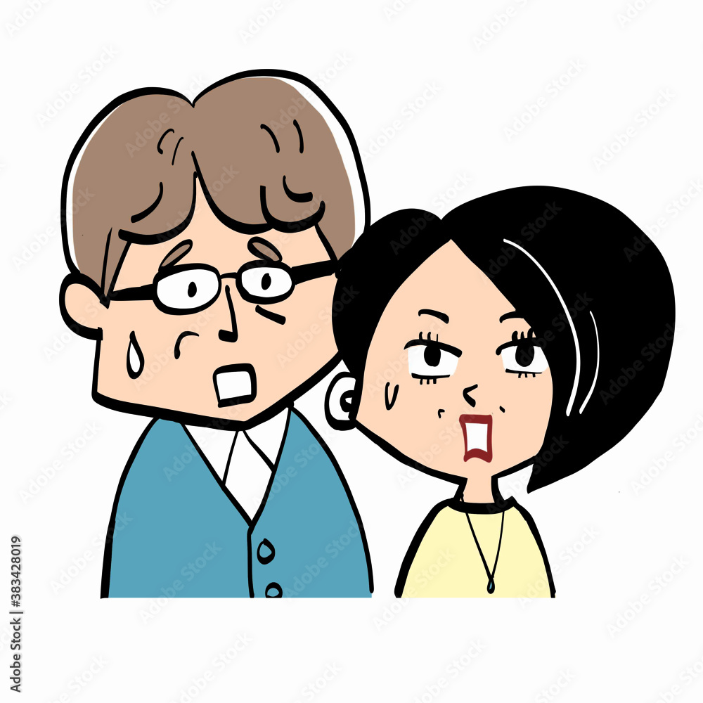 Illustration of a healthy senior couple Illustration of a healthy senior couple