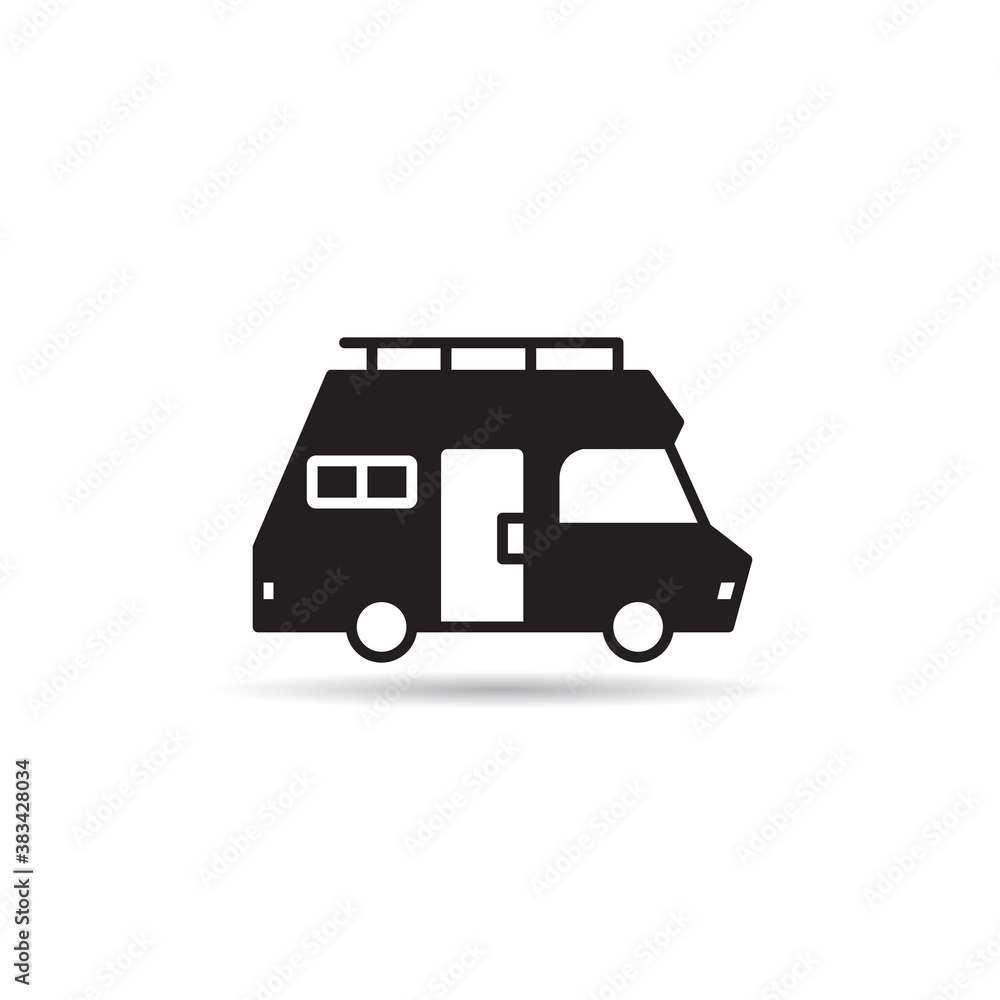 RV car, motorhome icon vector illustration