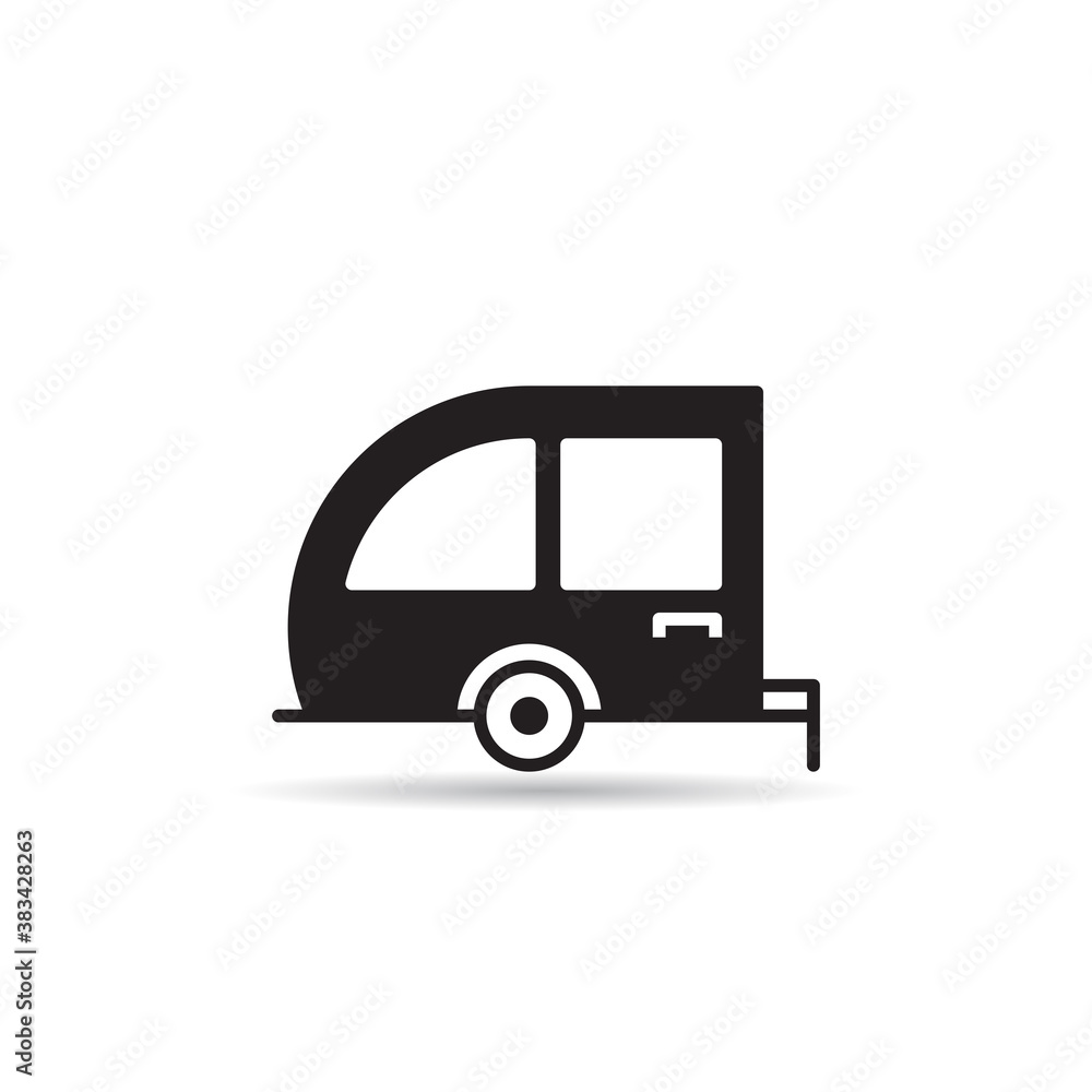 RV car, motorhome icon vector illustration