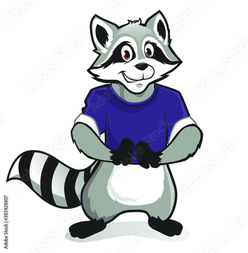 raccoon mascot cartoon in vector