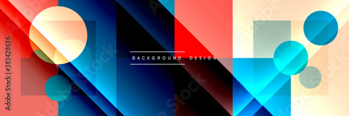 Neo memphis geometric pattern with circles, squares and lines. Pop art abstract background for covers, banners, flyers and posters and other templates