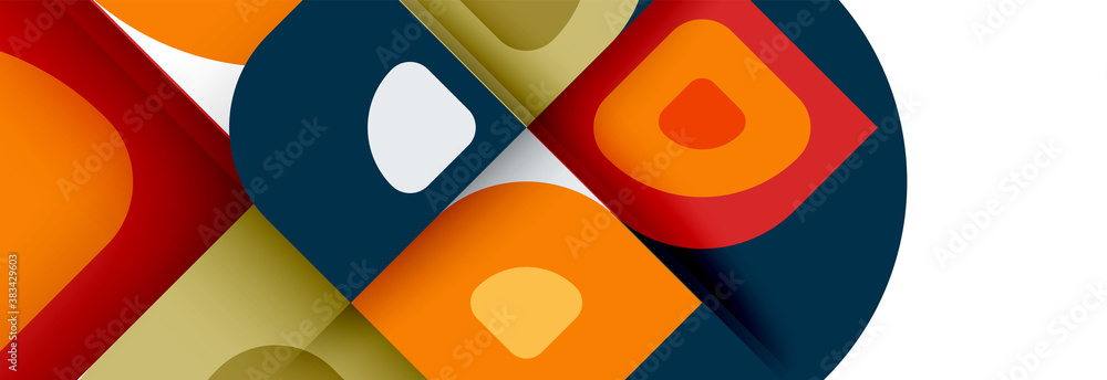 Set of vector modern geometric abstract backgrounds with repeating abstract round shapes patterns and shadow effects Set of vector modern geometric abstract backgrounds with repeating abstract round shapes patterns and shadow effects