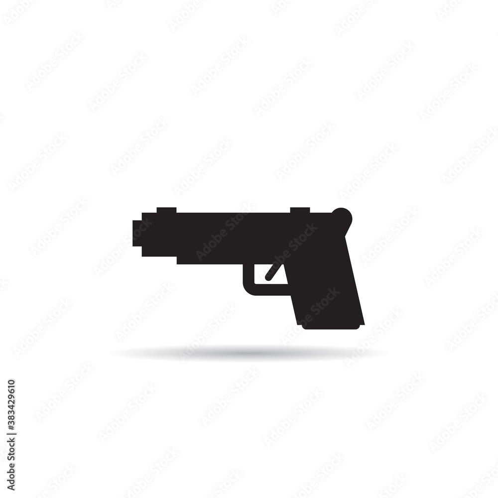 pistol icon on white background