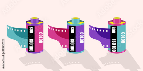 Camera film roll. vector illustration.