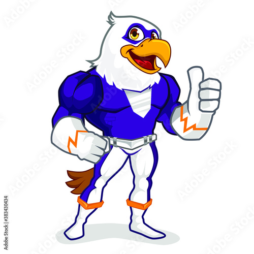 Eagle superhero mascot cartoon in vector
