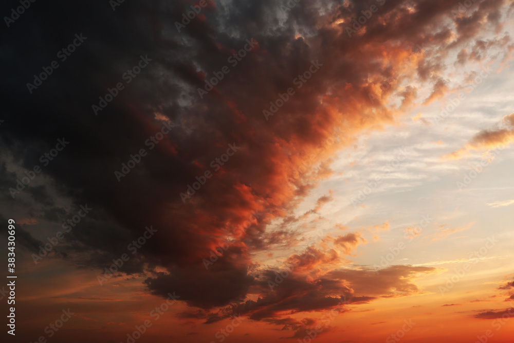 red sunset with heavy clouds. a storm is coming red sunset with heavy clouds. a storm is coming