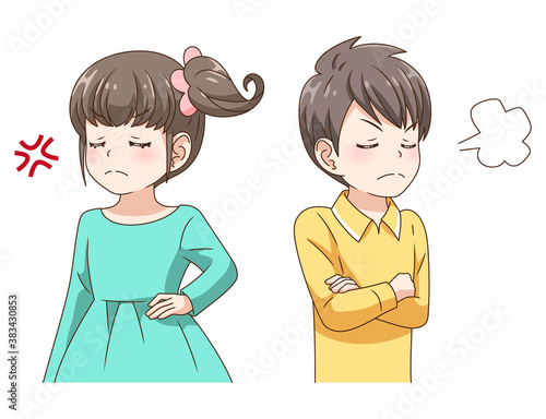 喧嘩する子どもたち二人