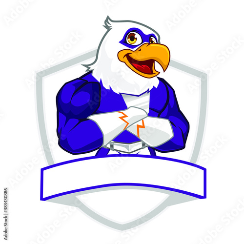 Eagle superhero mascot cartoon in vector
