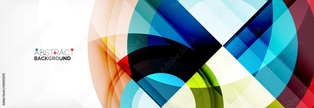 Round shapes, triangles and circles. Modern abstract background Round shapes, triangles and circles. Modern abstract background