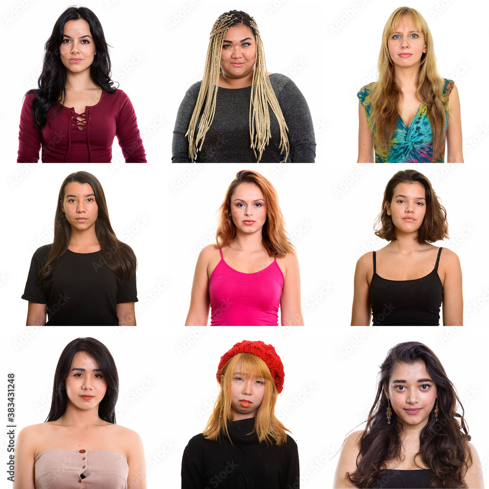 Collage of multi ethnic and mixed age women Collage of multi ethnic and mixed age women