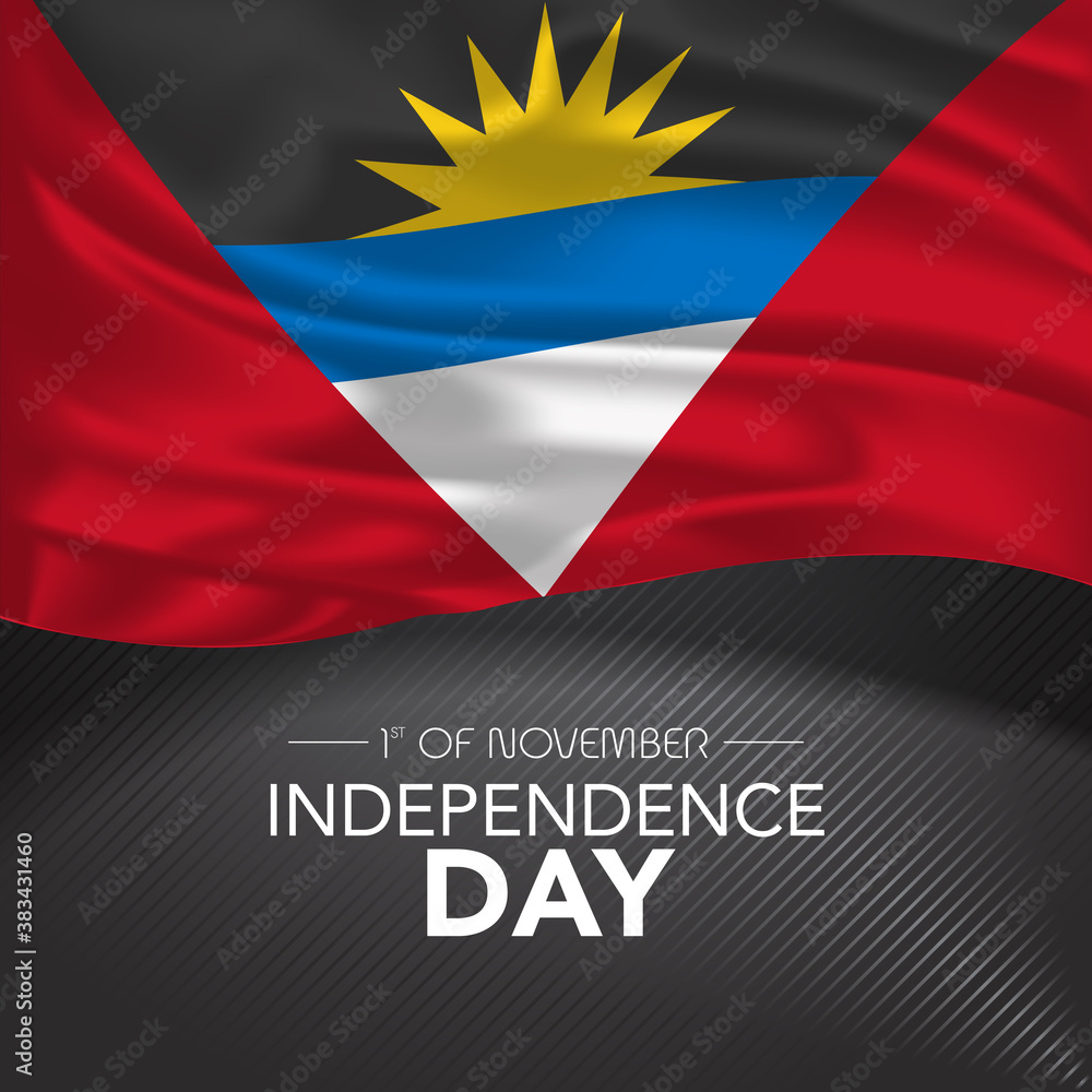 Antigua and Barbuda happy independence day greeting card, banner, vector illustration Antigua and Barbuda happy independence day greeting card, banner, vector illustration