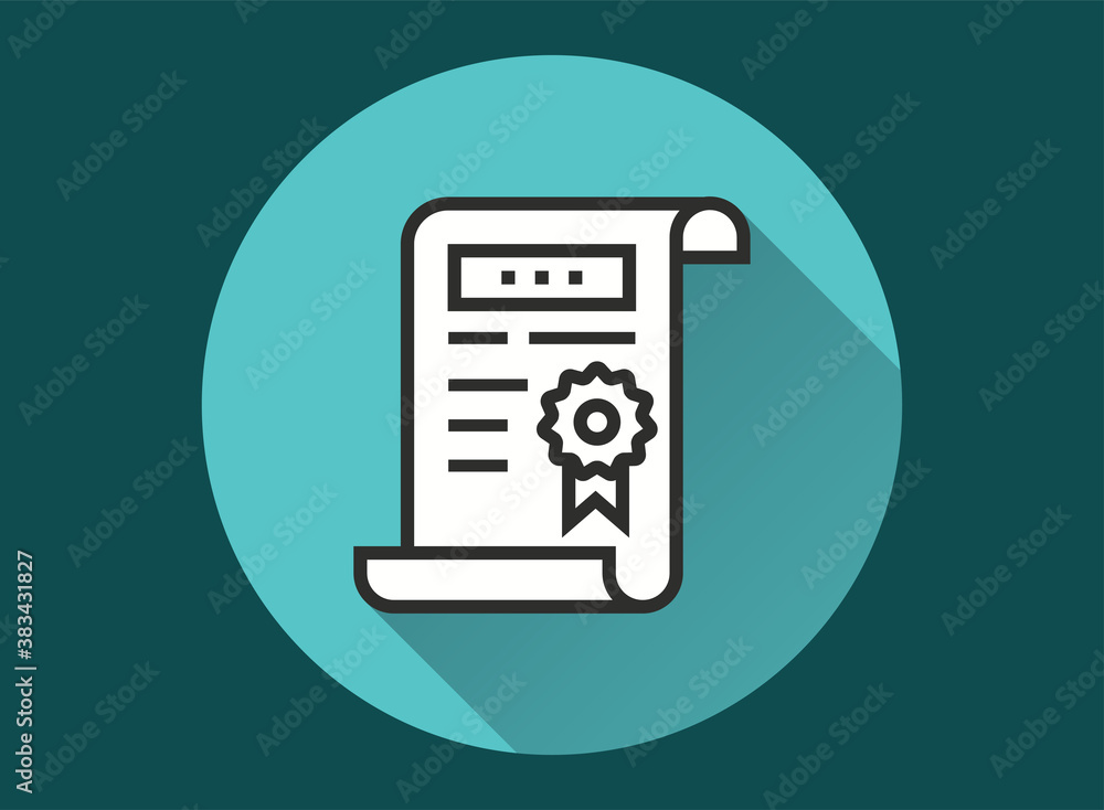 Diploma icon for graphic and web design. Diploma icon for graphic and web design.