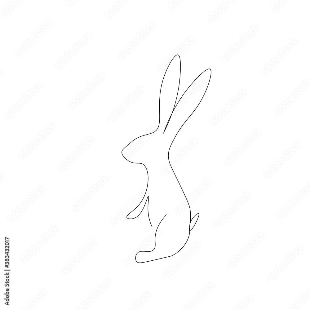 Easter bunny animal line drawing. Vector illustration Easter bunny animal line drawing. Vector illustration
